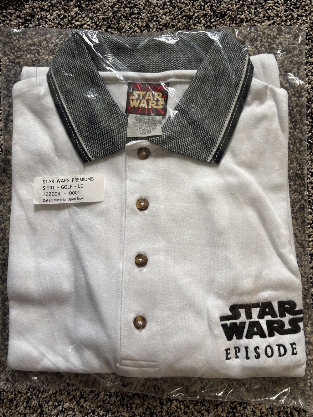 Star Wars White Polo with Dark Gray Collar
